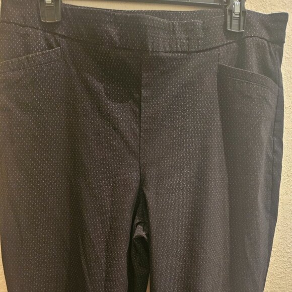 Chico's comfy Neutral 1.5 stretchy black anklewhite Polkadot pants pockets   M - Picture 4 of 5